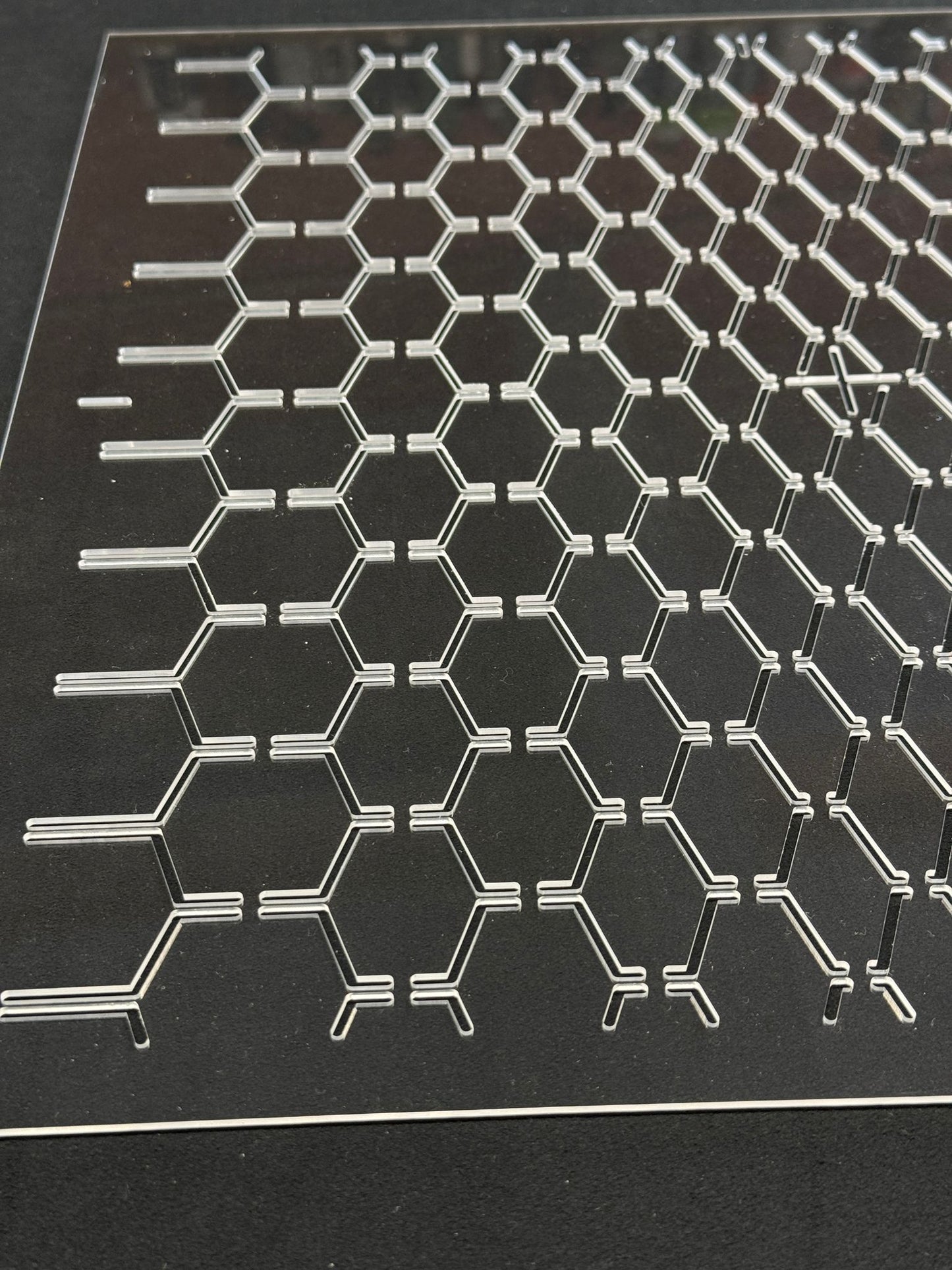 Stitching template Pressed hexagons