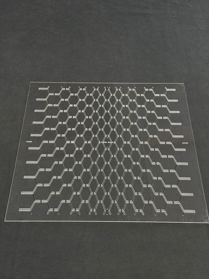 Stitching template Pressed hexagons