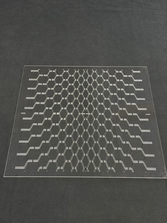 Stitching template Pressed hexagons