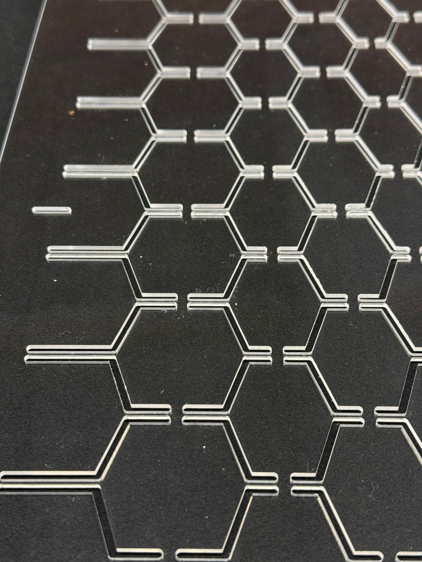 Stitching template Pressed hexagons
