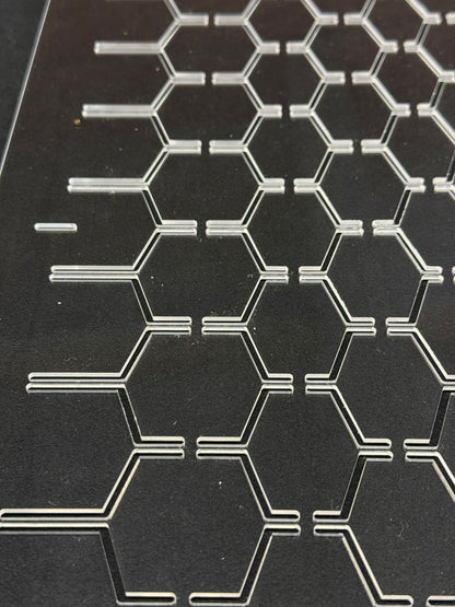 Stitching template Pressed hexagons