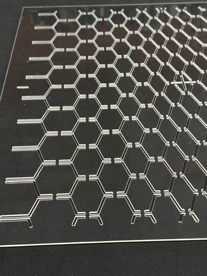 Stitching template Pressed hexagons