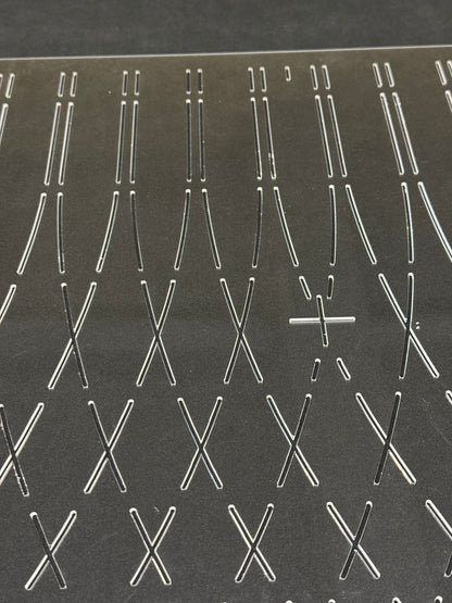 Stitching template Double curved lines – Upholstery shop