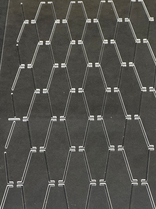 Stitching template High hexagons